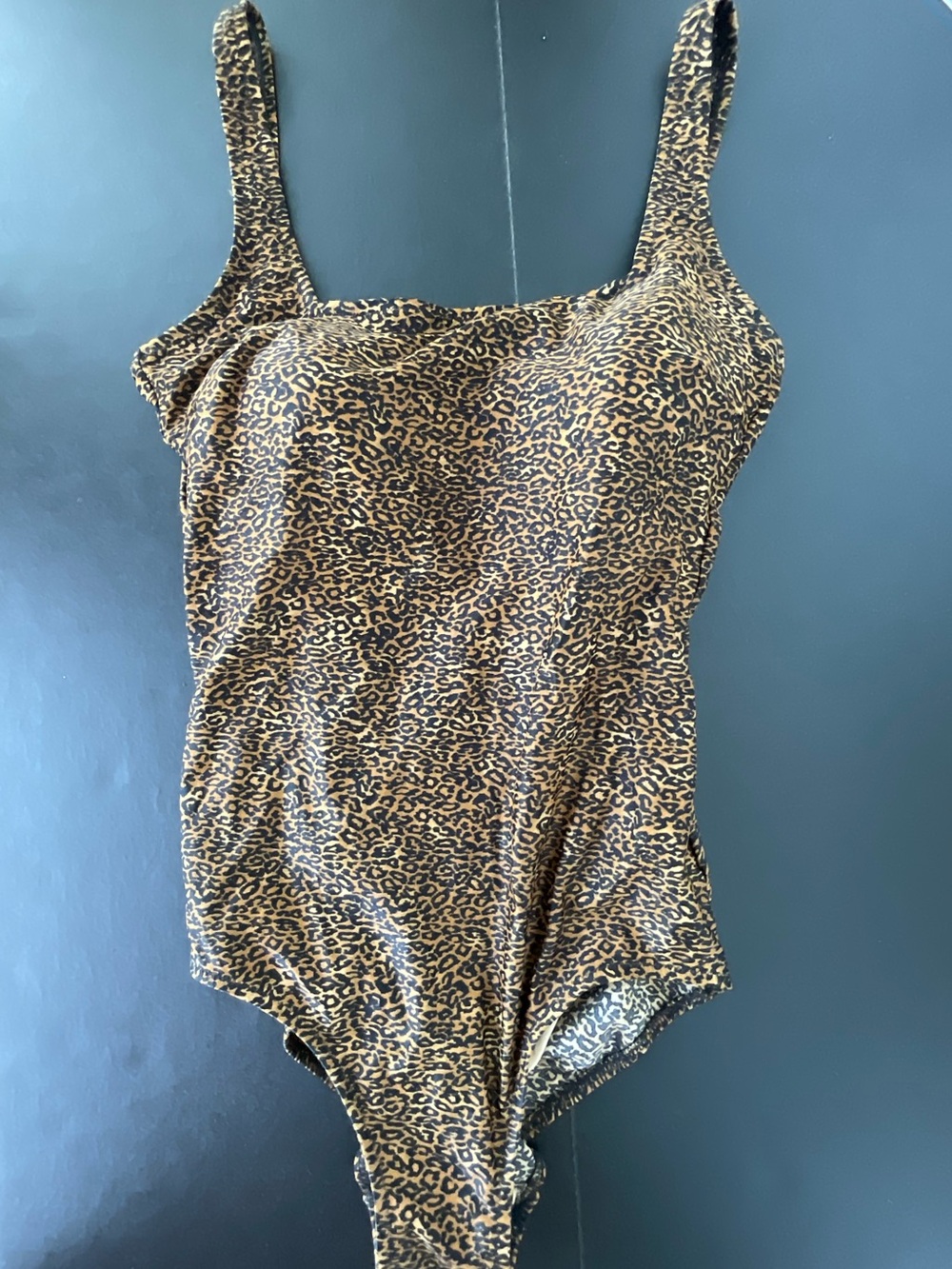 Leopard Print One-Piece Swimsuit - Brown/Black